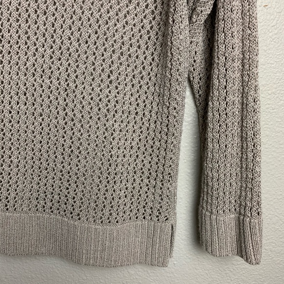 COLDWATER CREEK beige Sweater SZ XL open Knit drop-sleeve scoop neck Ramie boho - Picture 11 of 13